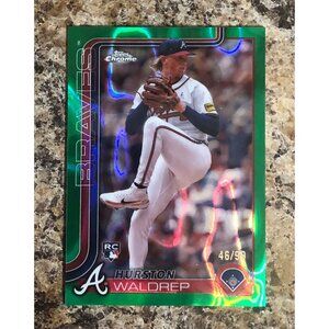2024 Topps Chrome Hurston Waldrep Green Wave Refractor SSP 46/99